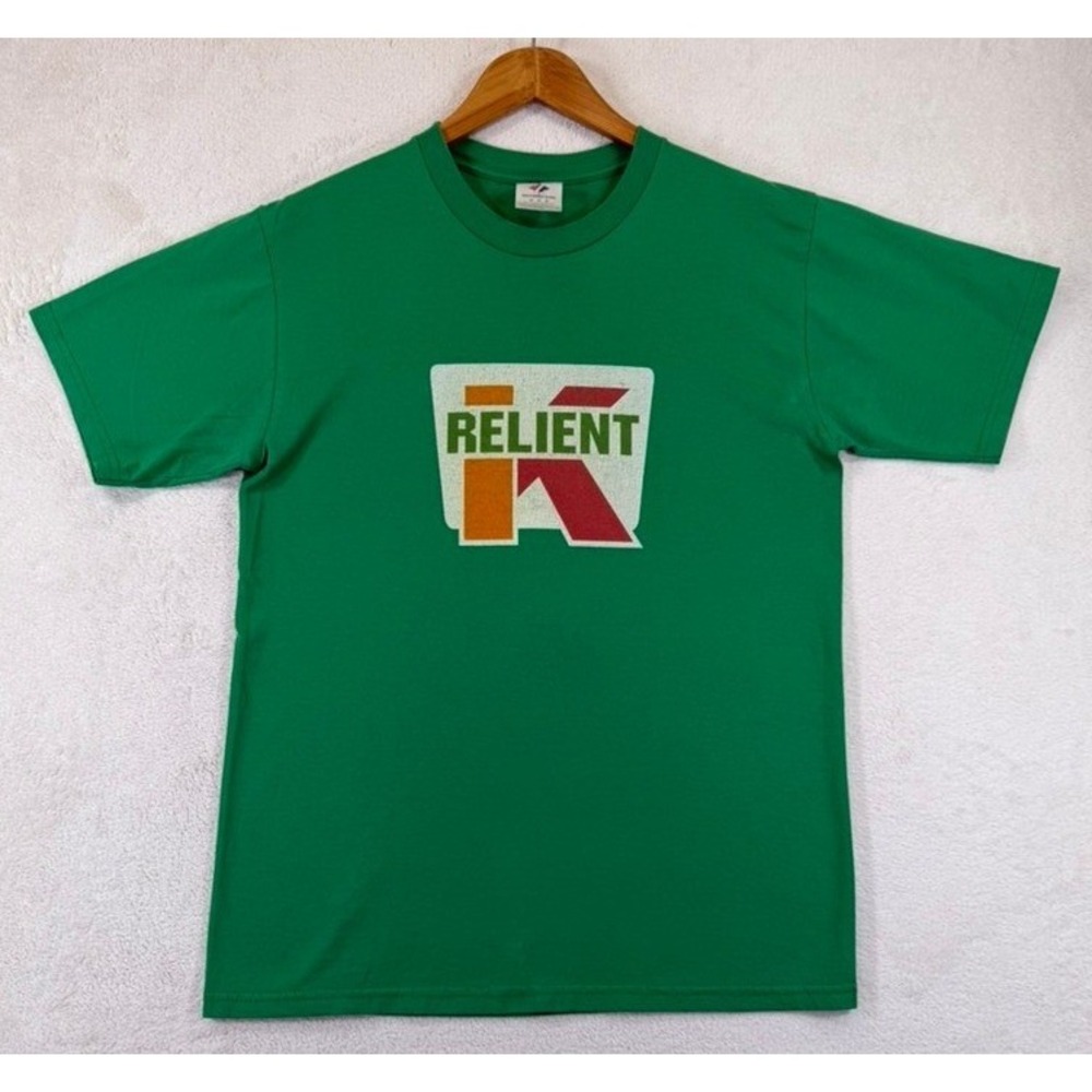 Vintage Relient K 7-11 Green T-Shirt Jerzees Heavyweight Blend Band Rock M-RARE‎